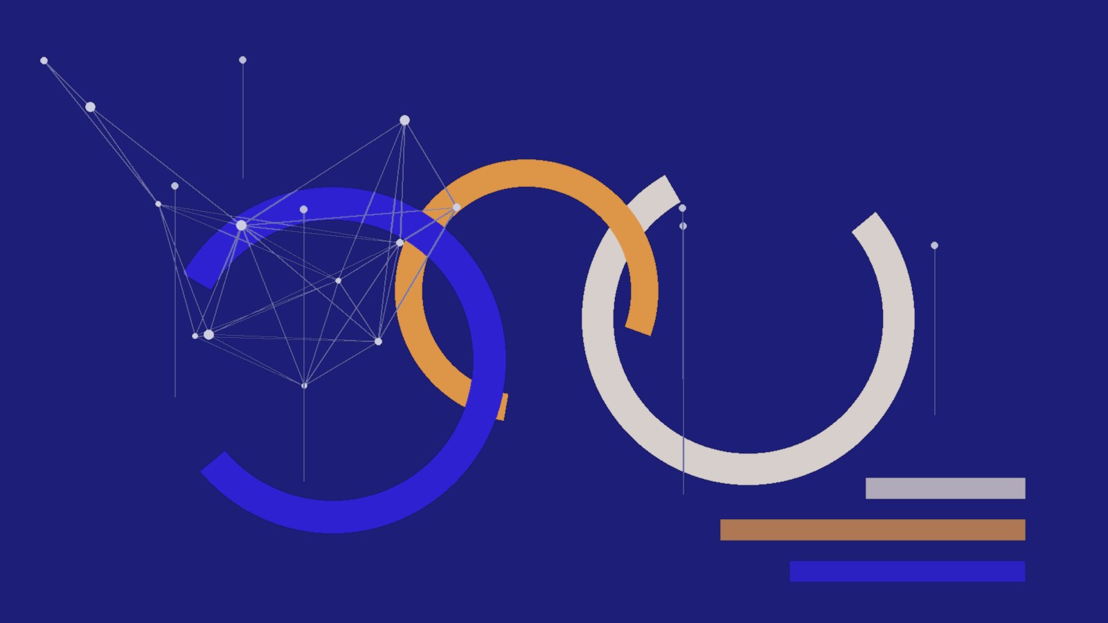 Abstract composition with overlapping rings representing categories of AI underwriting platforms